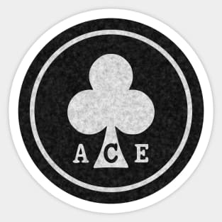 Round ACE Black and White distressed mod Sticker